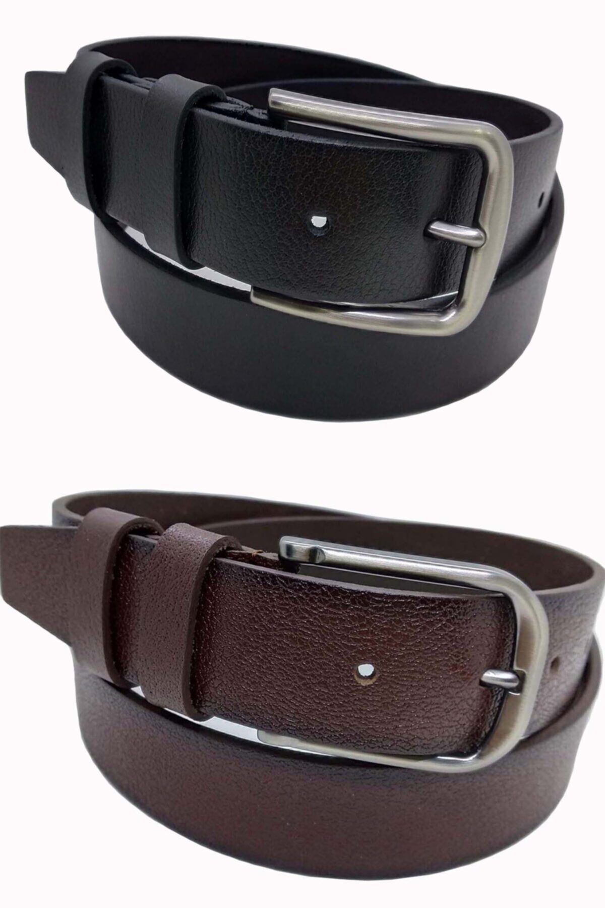 2’li Siyah Kahverengi Kemer