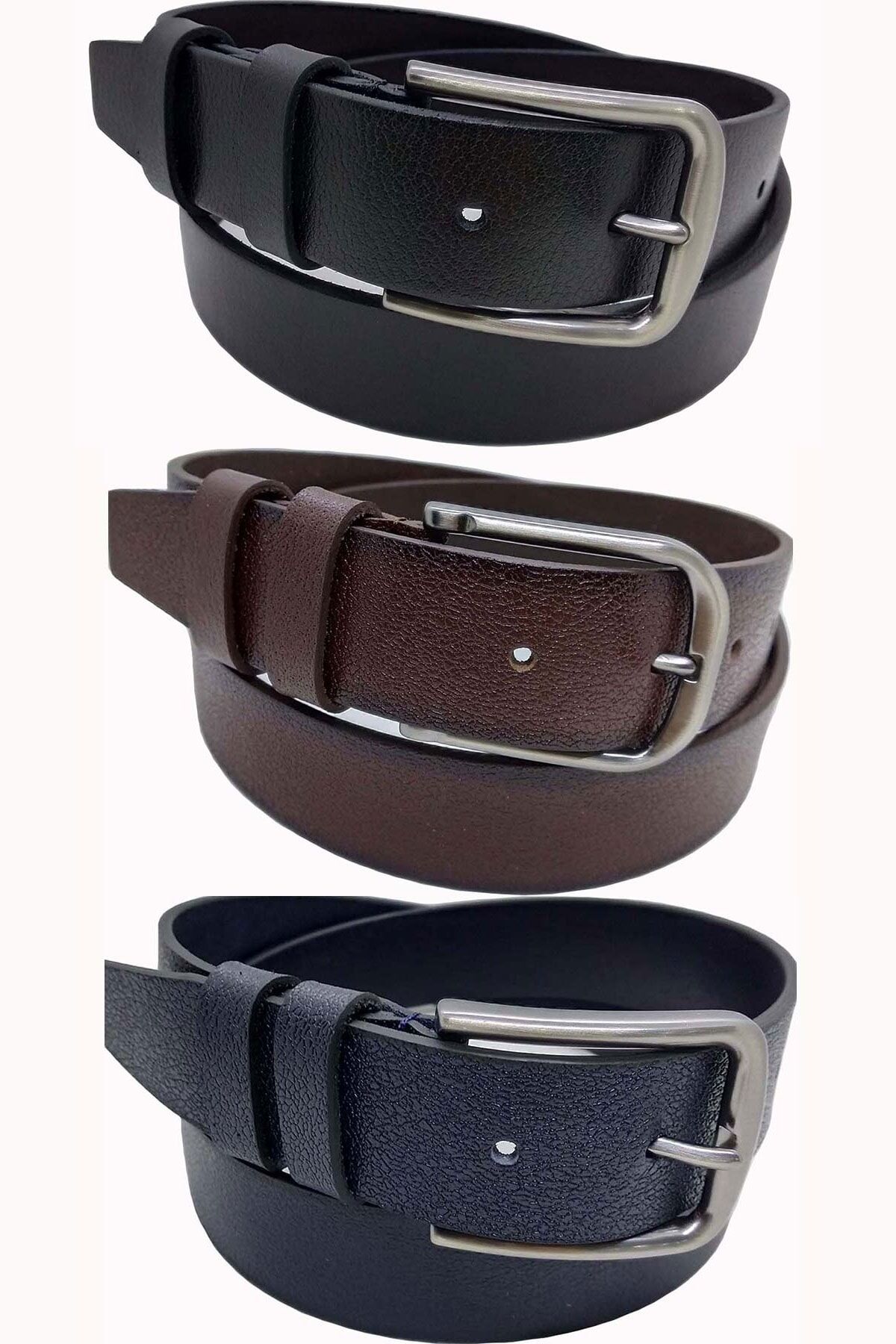 %100 hakiki deri 3’lü Çok Renkli Uzun Ömürlü Kemer