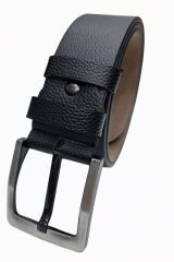 Erkek Deri Kemer Siyah 4 Cm