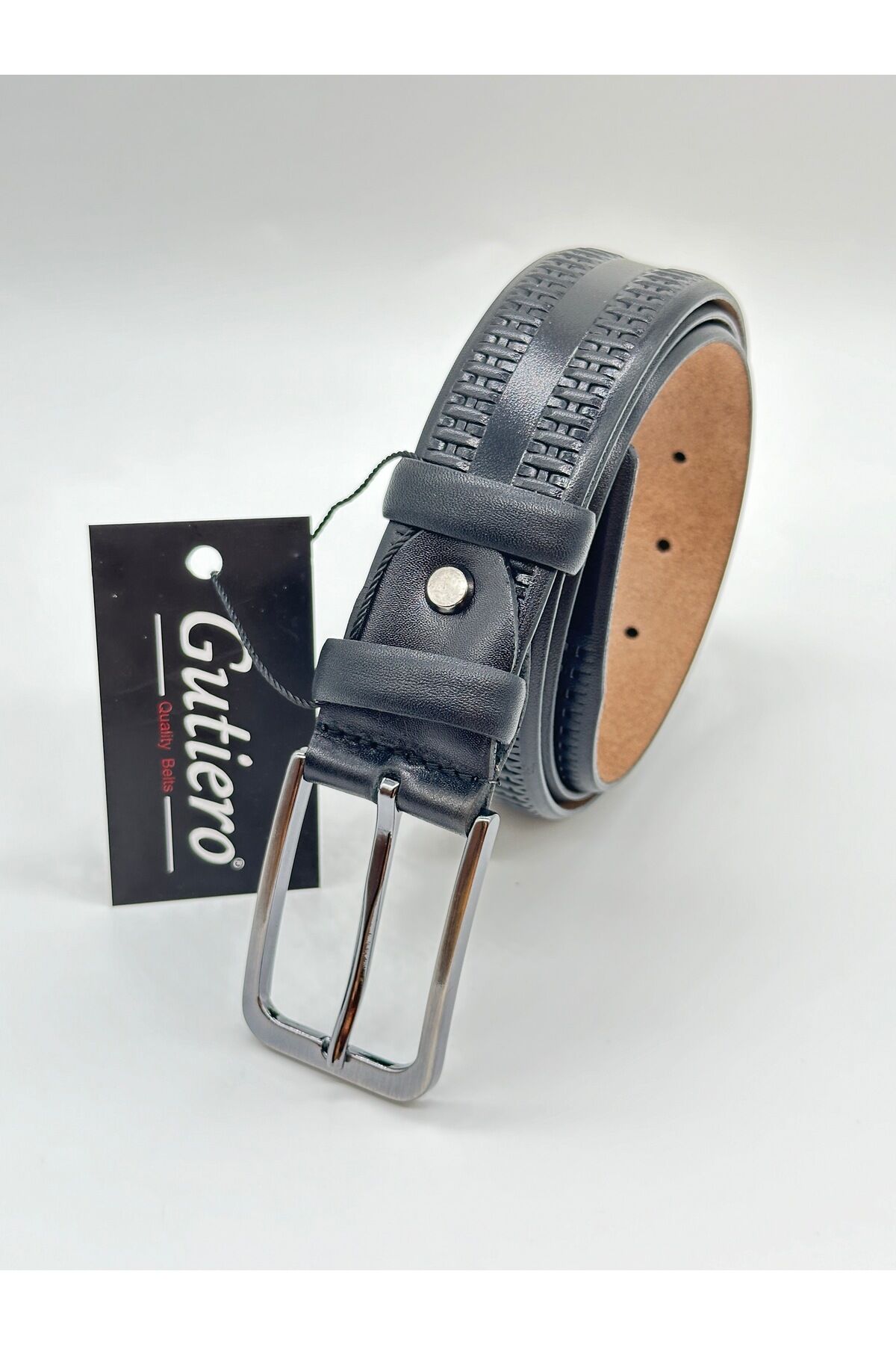 Erkek %100 Hakiki Deri Siyah Klasik Kemer