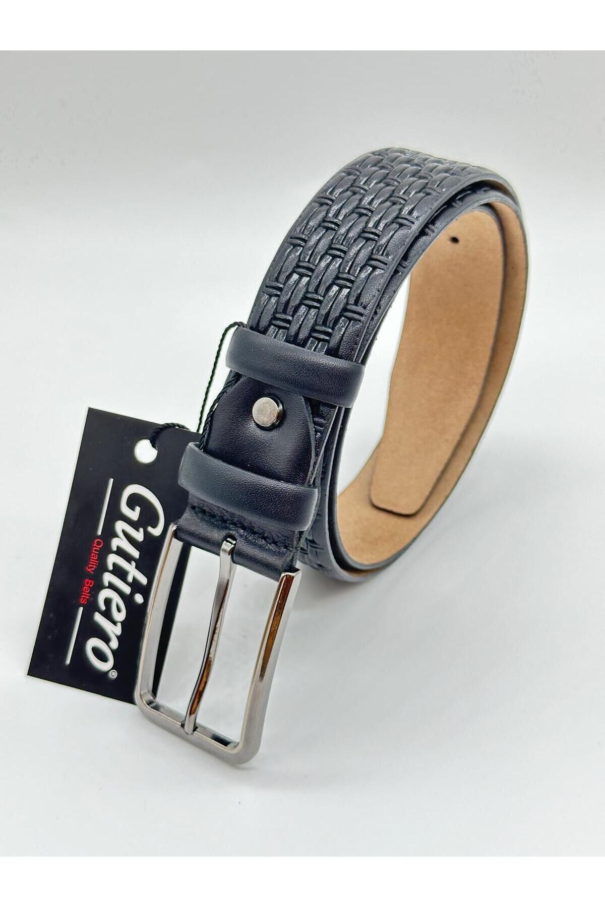 Erkek %100 Hakiki Deri Siyah Klasik Kemer