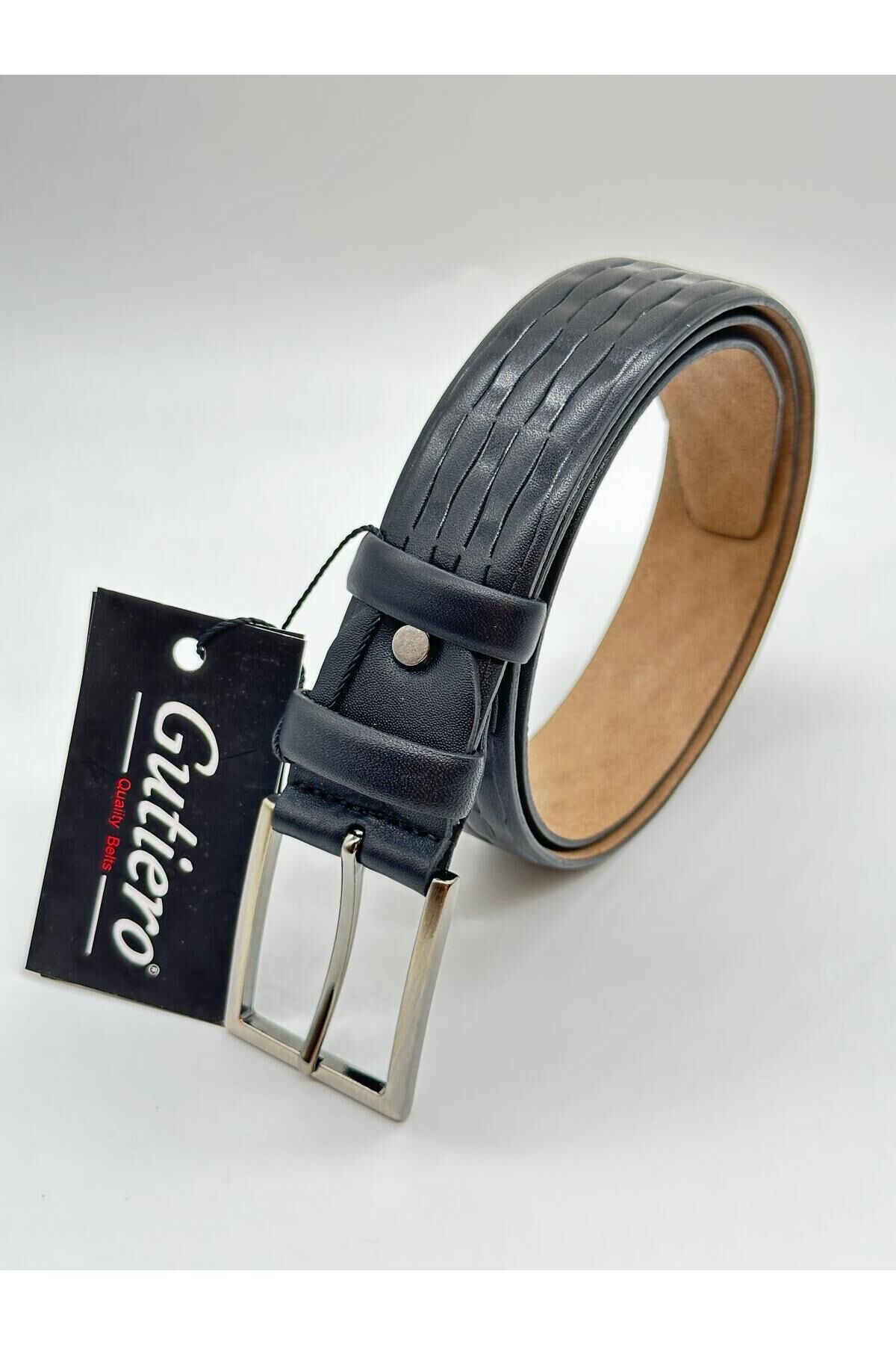 Erkek %100 Hakiki Deri Siyah Klasik Kemer