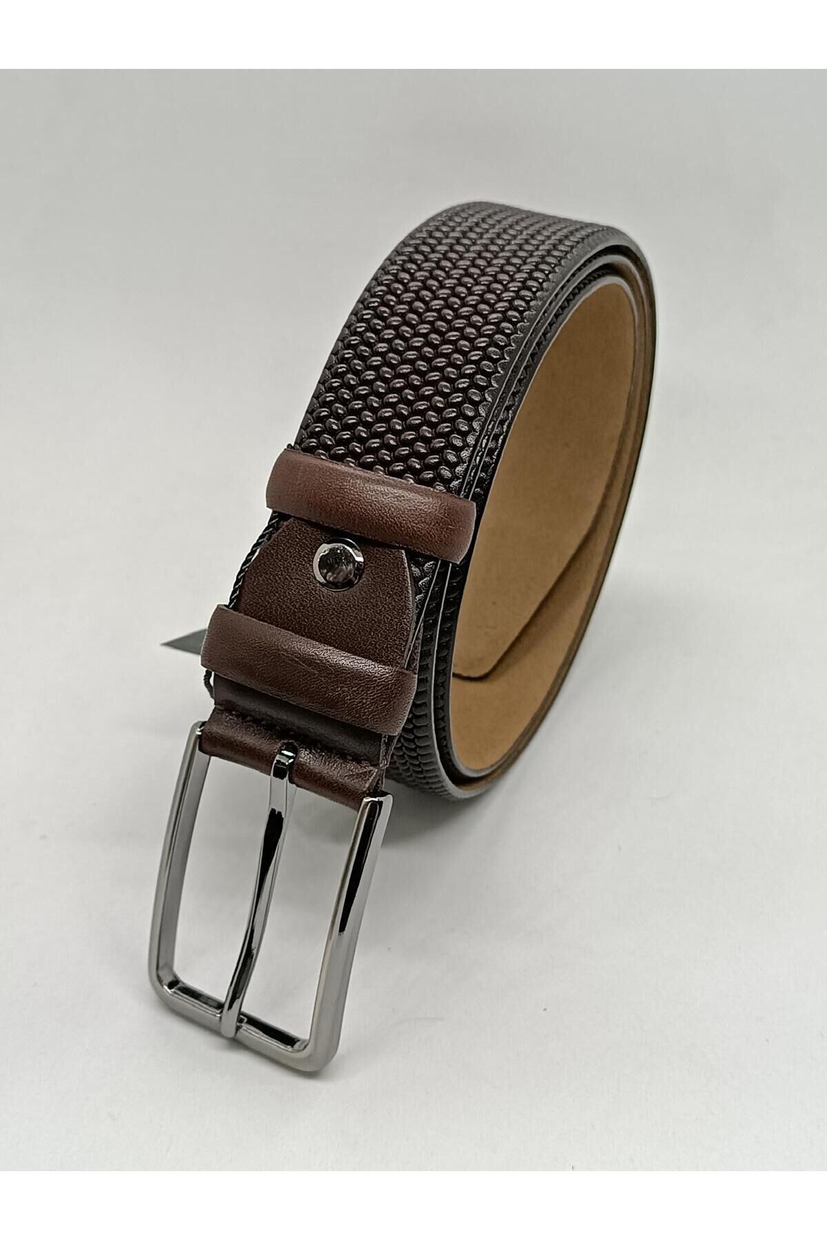 Erkek %100 Hakiki Deri Kahverengi Klasik Kemer