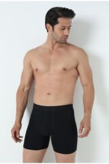 Arma Pamuklu Likralı Uzın Paçalı Erkek Beyaz Boxer 10'lu Paket Siyah - XL