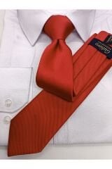 Kırmızı Fitilli Slim Kravat