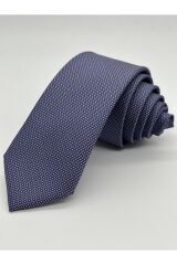 Lila Kum Desenli Slim Kravat