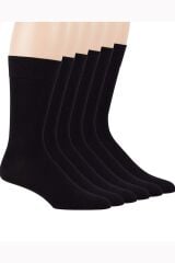Siyah Erkek Dikişsiz Bambu Çorap 8 Çift