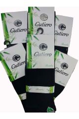 Erkek Bambu Görünmez Dikişsiz Uzun Siyah Çorap 12 Çift