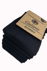 Erkek 10 Çift Bambu Dikişsiz Uzun Siyah Çorap