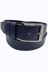4 Cm Hakiki Deri Taba Erkek Kemer Lacivert - 110 Cm