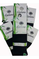 Unisex 6 Çift Bambu Görünmez Dikişsiz Uzun Siyah Çorap Siyah - 40-45