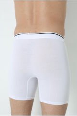 Arma Pamuklu Likralı Uzın Paçalı Erkek Siyah Boxer 3'lü Paket Beyaz - 3XL