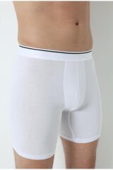Arma Pamuklu Likralı Uzın Paçalı Erkek Siyah Boxer 3'lü Paket Beyaz - 3XL