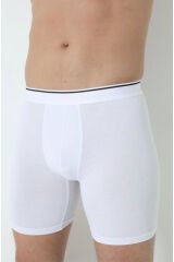 Arma Pamuklu Likralı Uzın Paçalı Erkek Siyah Boxer 3'lü Paket Beyaz - 3XL