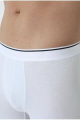 Arma Pamuklu Likralı Uzın Paçalı Erkek Siyah Boxer 3'lü Paket Beyaz - M